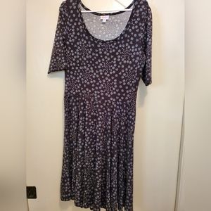 LuLaRoe Dark Purple Polka Dot Midi Dress